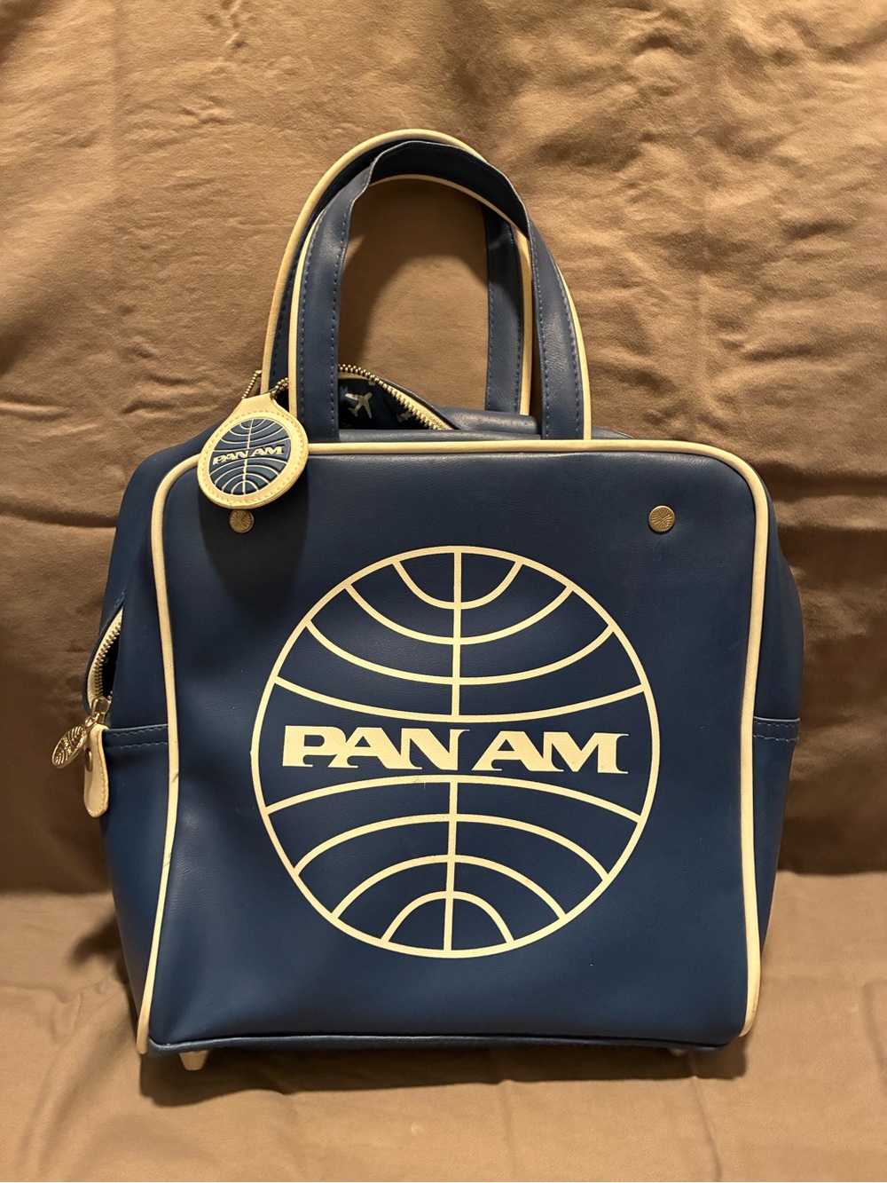 Pan Am Navy Tote Bag with Cream Trim